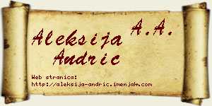 Aleksija Andrić vizit kartica